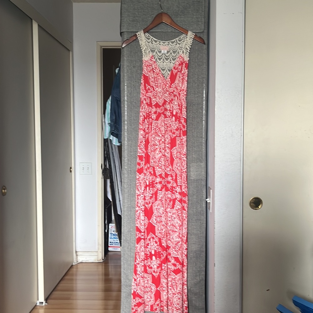 Long crochet maxi dress sz m